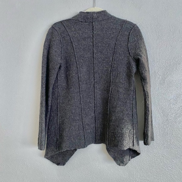 Parkhurst Sweater Size Small Grey 100% Wool Open Front Cardigan Thick Cozy - Picture 7 of 10